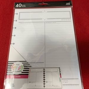Happy Planner CLASSIC Recipe Filler Paper (40 sheets)